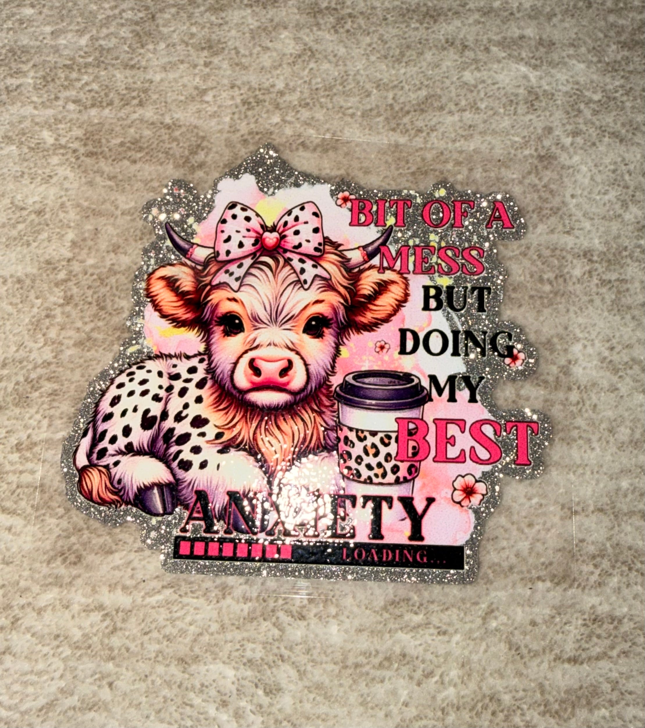 Bit of a mess but doing my best - glitter decal