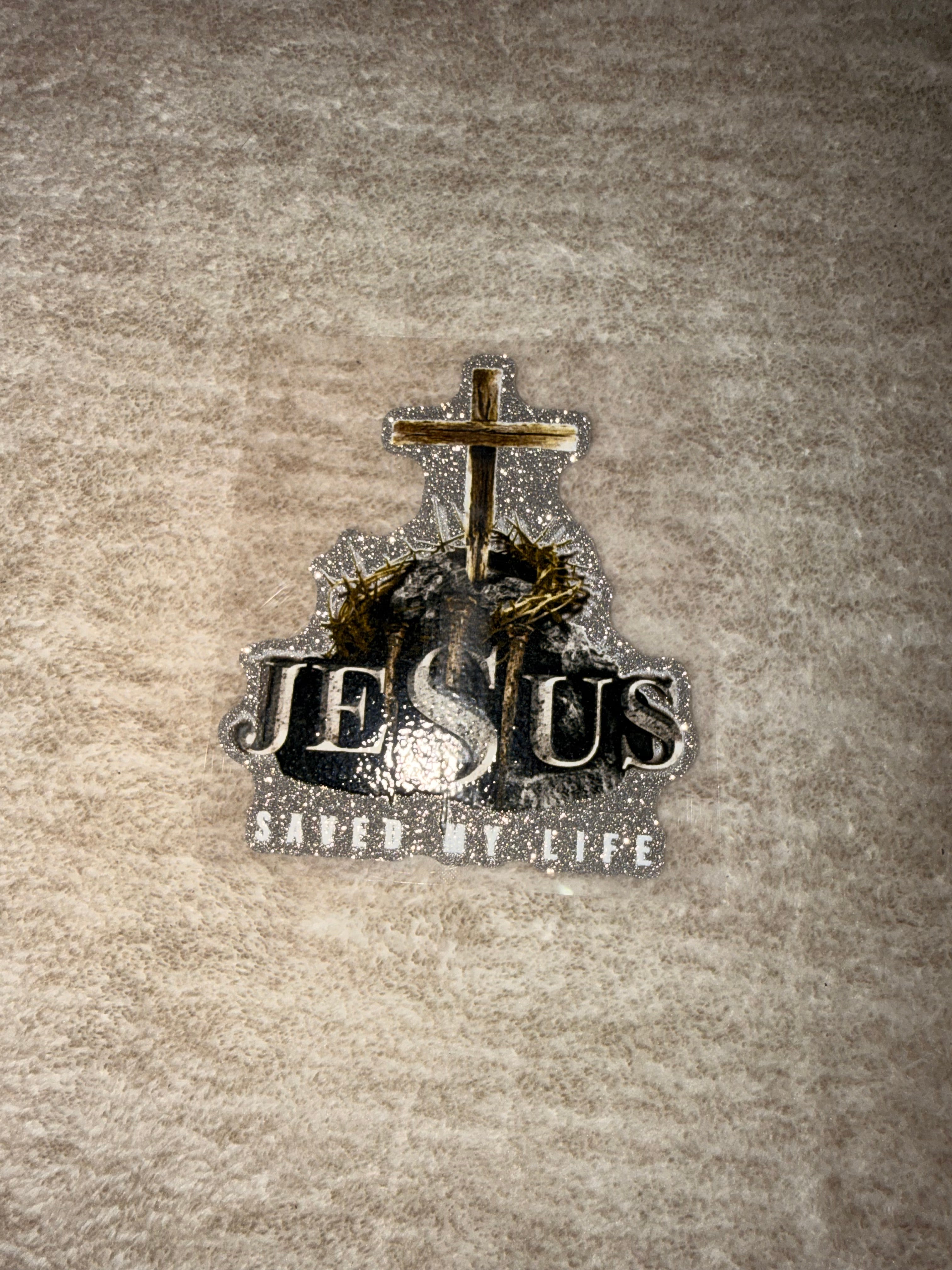 Jesus saved my life - glitter decal