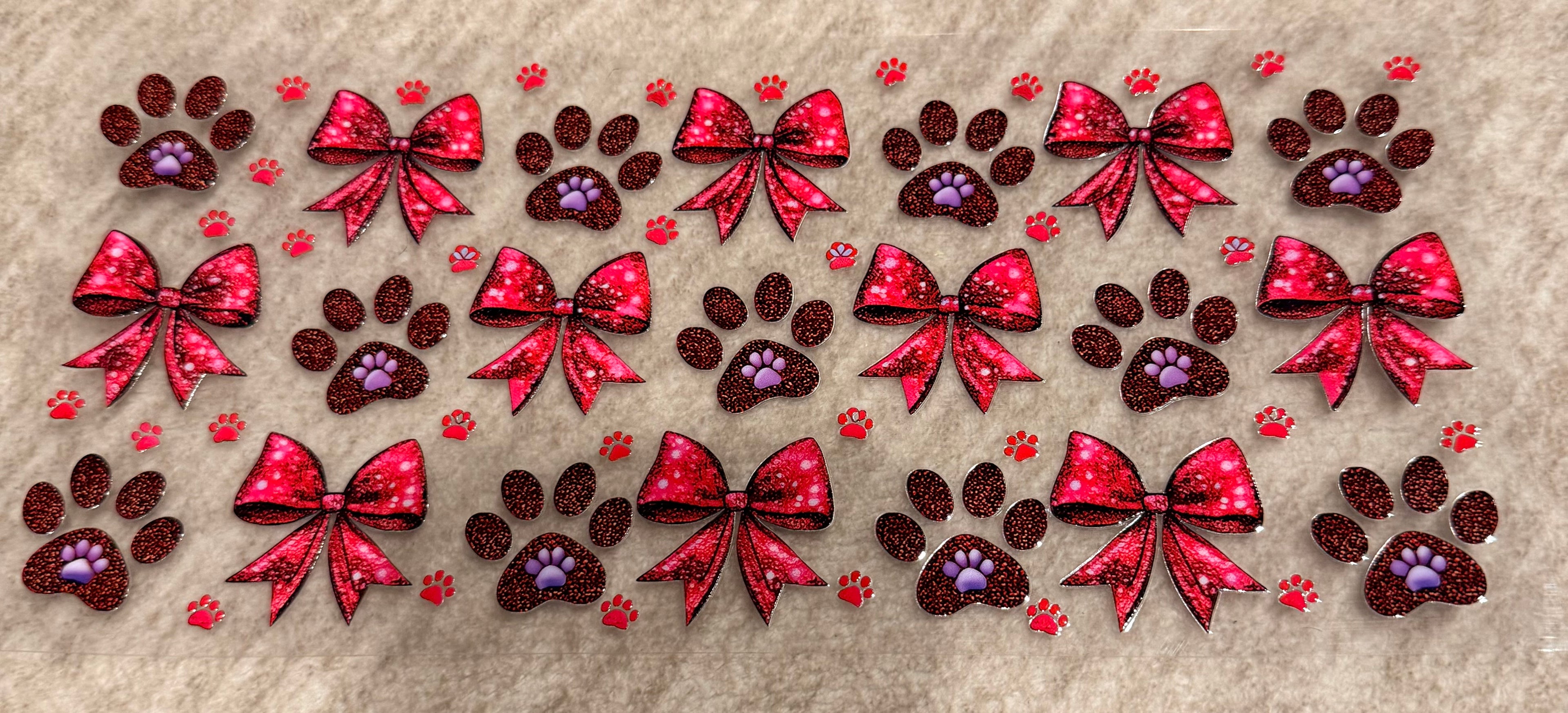 Paw print x bows