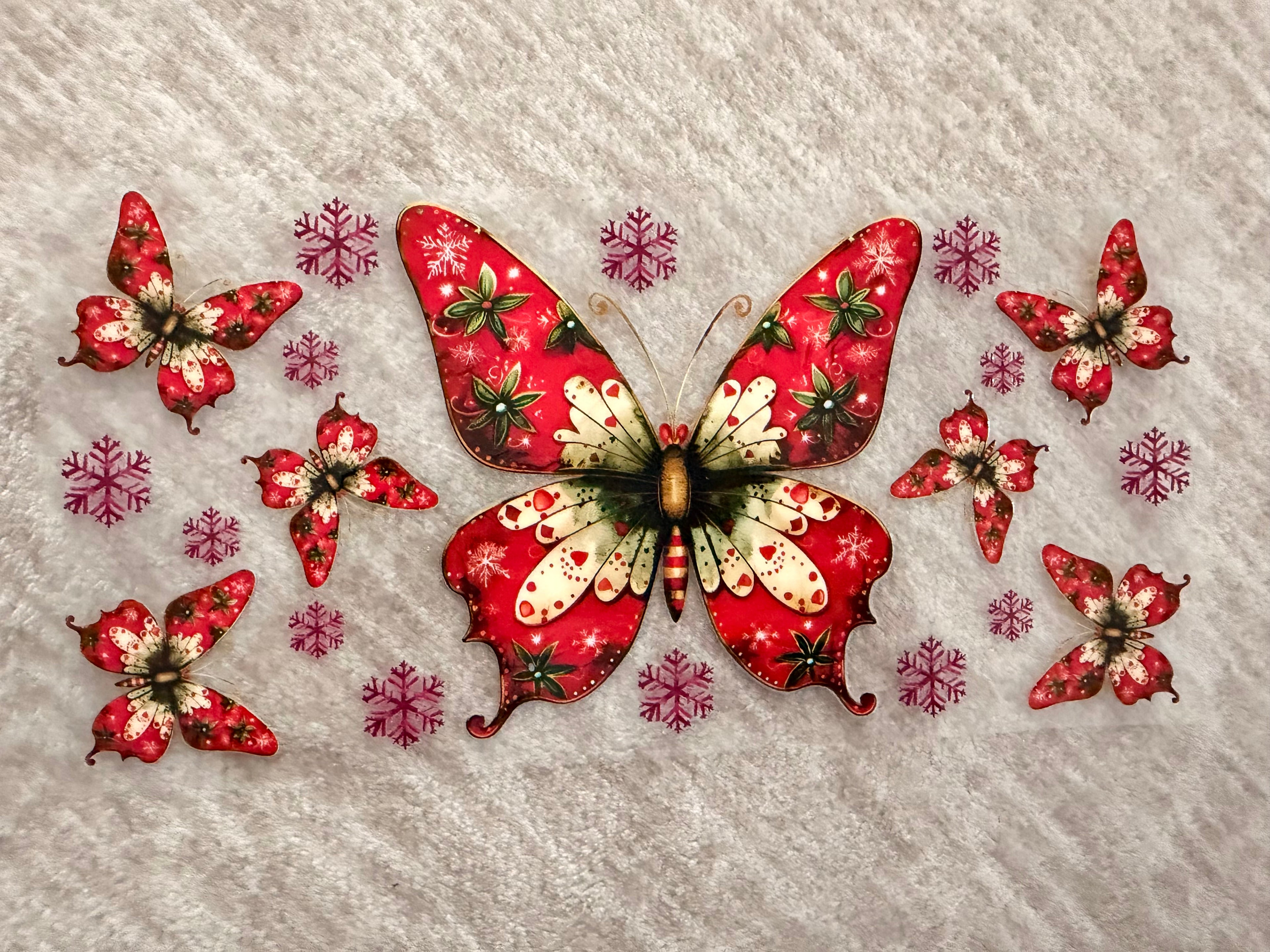 Red Butterflies - Christmas